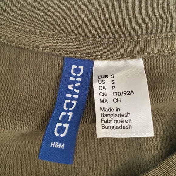 H&M Men’s T-shirt with a Asymmetric Zipper Shirt khaki green size S - Picture 6 of 12